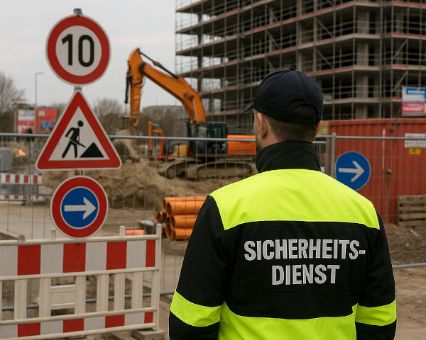 Sicherheitsmann auf einer Baustelle